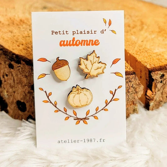 Trio de pin's automne