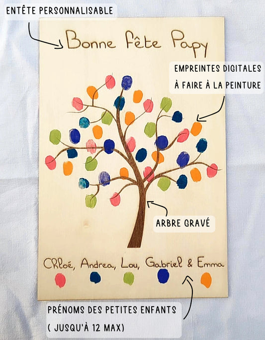 Tableau arbre à empreintes - Fête des grands-pères